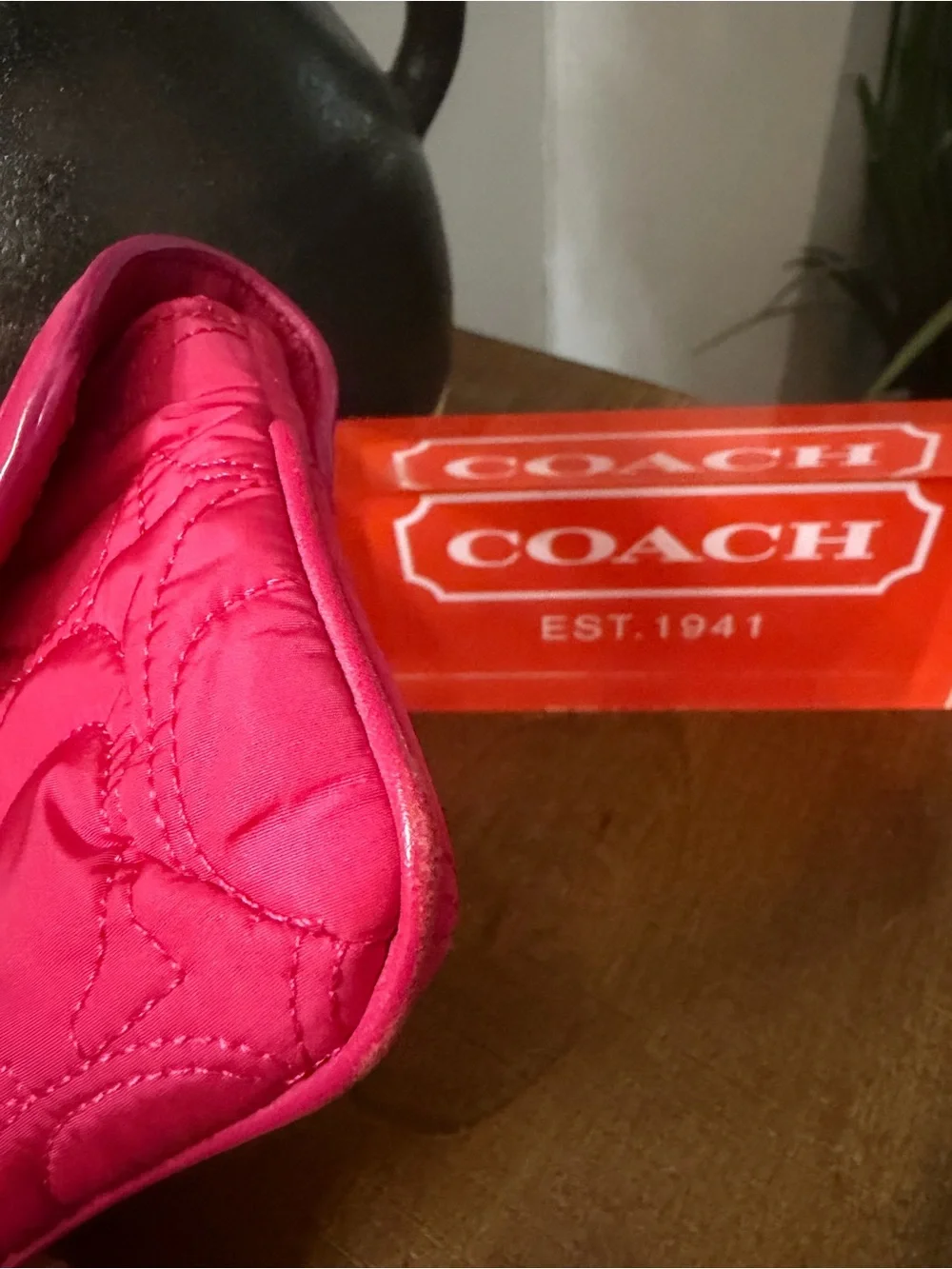 Coach Y2K SoHo Pink Quilted Wristlet